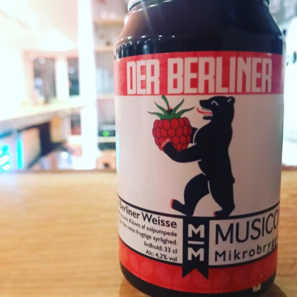 Der Berliner er en Berliner Weisse med hindbær fra Musicon Mikrobryggeri